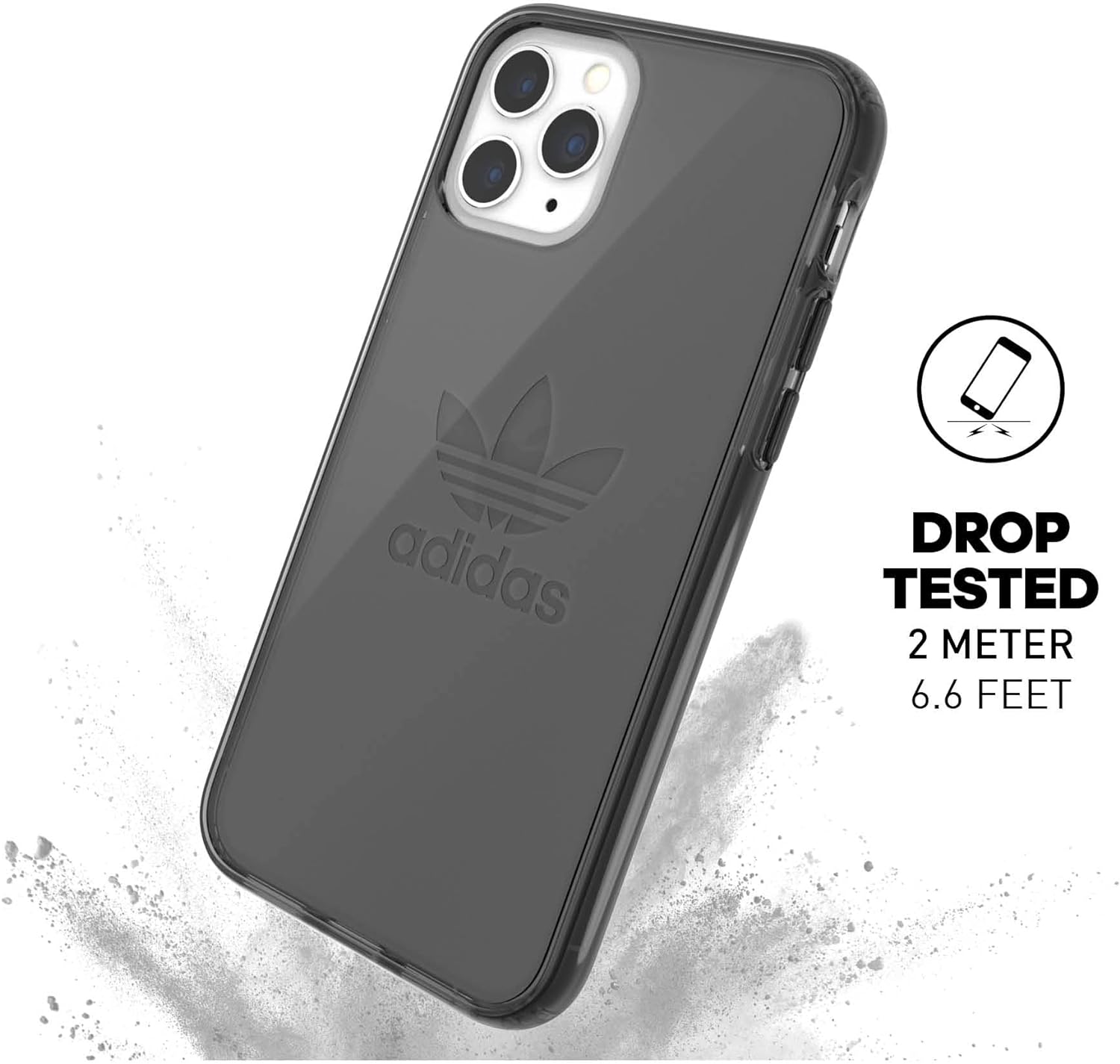 adidas Originals Compatible with iPhone 11 Pro Case, Large Logo Print Transparent Protective Mobile Phone Case – Black