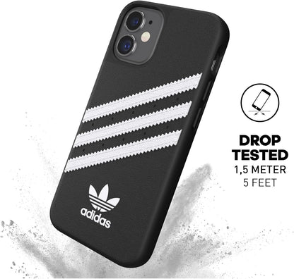adidas 42229 Phone Case Designed for iPhone 12 Mini Case, 5.4 Inches, Drop Tested Cases, Shockproof Raised Edges, Originals Moulded PU Protective Cover, Black and White