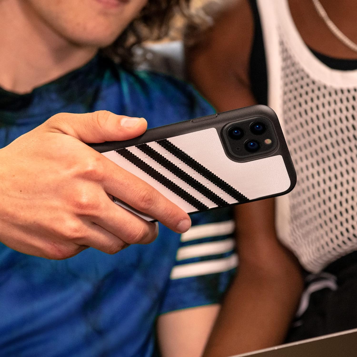 adidas Phone Case Designed for iPhone 12 Mini Case, 5.4 Inches, Drop Tested Cases, Shockproof Raised Edges, Originals Moulded PU Protective Cover, White and Black