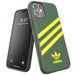 adidas Case Designed for iPhone 12 Mini 5.4 Booklet Drop Tested Cases Shockproof Raised Edges Original Protective Case Wild Pine/Acid Yellow