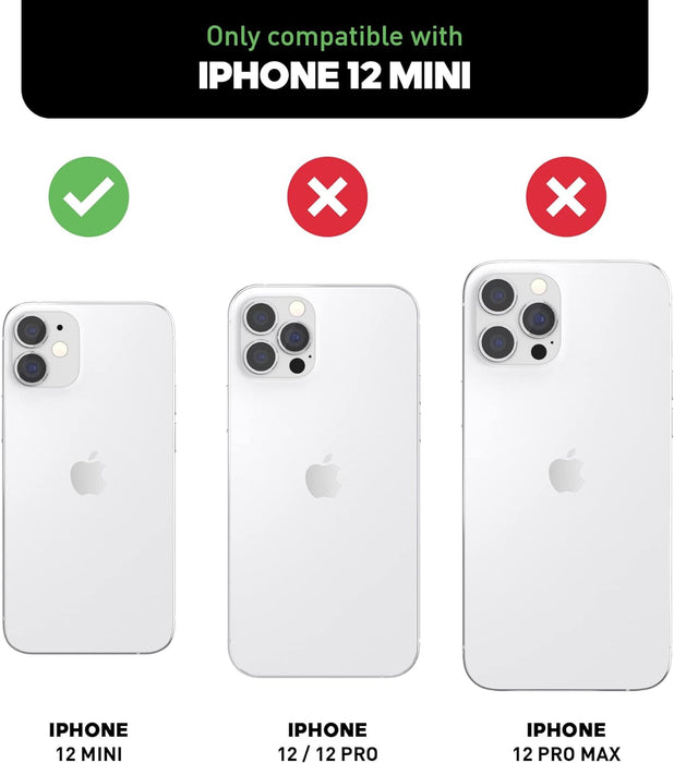 adidas Case Designed for iPhone 12 Mini 5.4 Booklet Drop Tested Cases Shockproof Raised Edges Original Protective Case Wild Pine/Acid Yellow