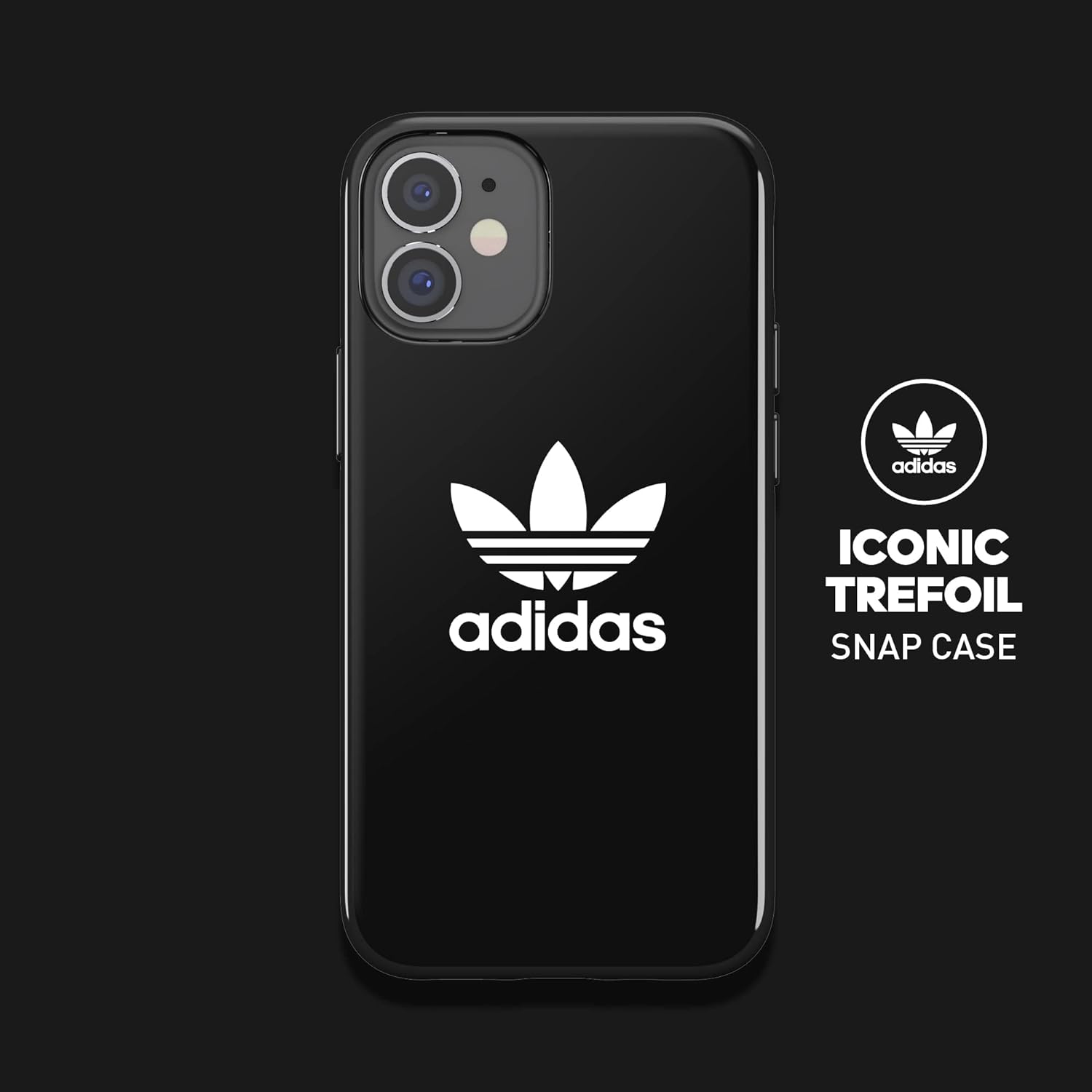 adidas Phone Case Designed for iPhone 12 Mini, Drop Tested Cases, Shockproof Raised Edges, Originals Protective Cover, Black