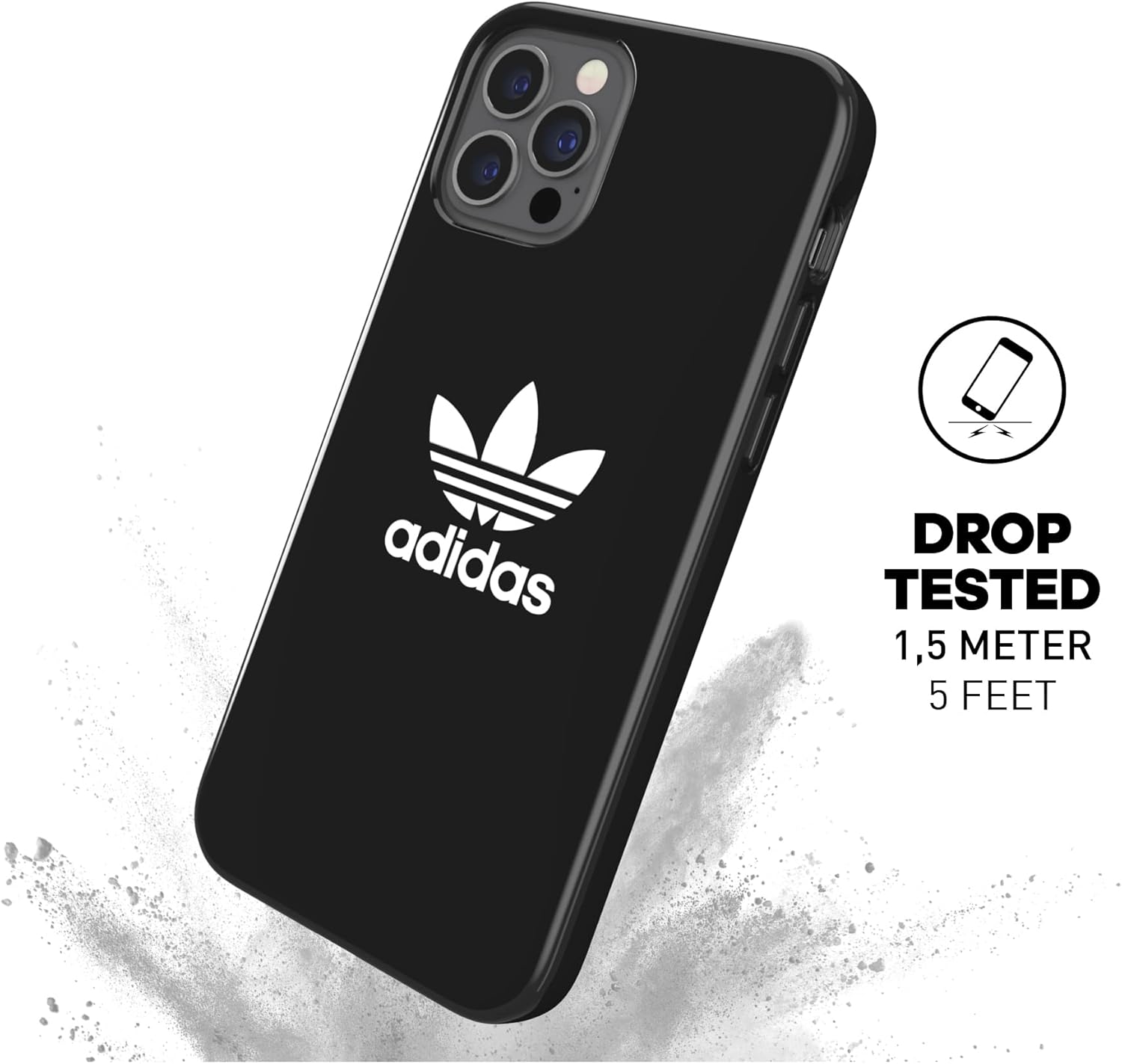 adidas Case Designed for iPhone 12 / iPhone 12 Pro 6.1, Drop Tested Cases, Shockproof Raised Edges, Original Snap Case Protective Case, Black