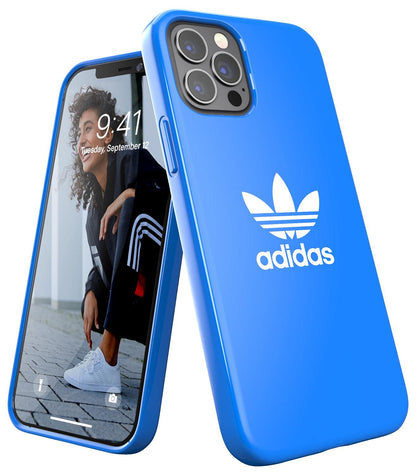 adidas 42289 Custodia progettata per iPhone 12 / iPhone 12 Pro 6.1, cover testate a caduta, bordi rialzati antiurto originale, colore: blu