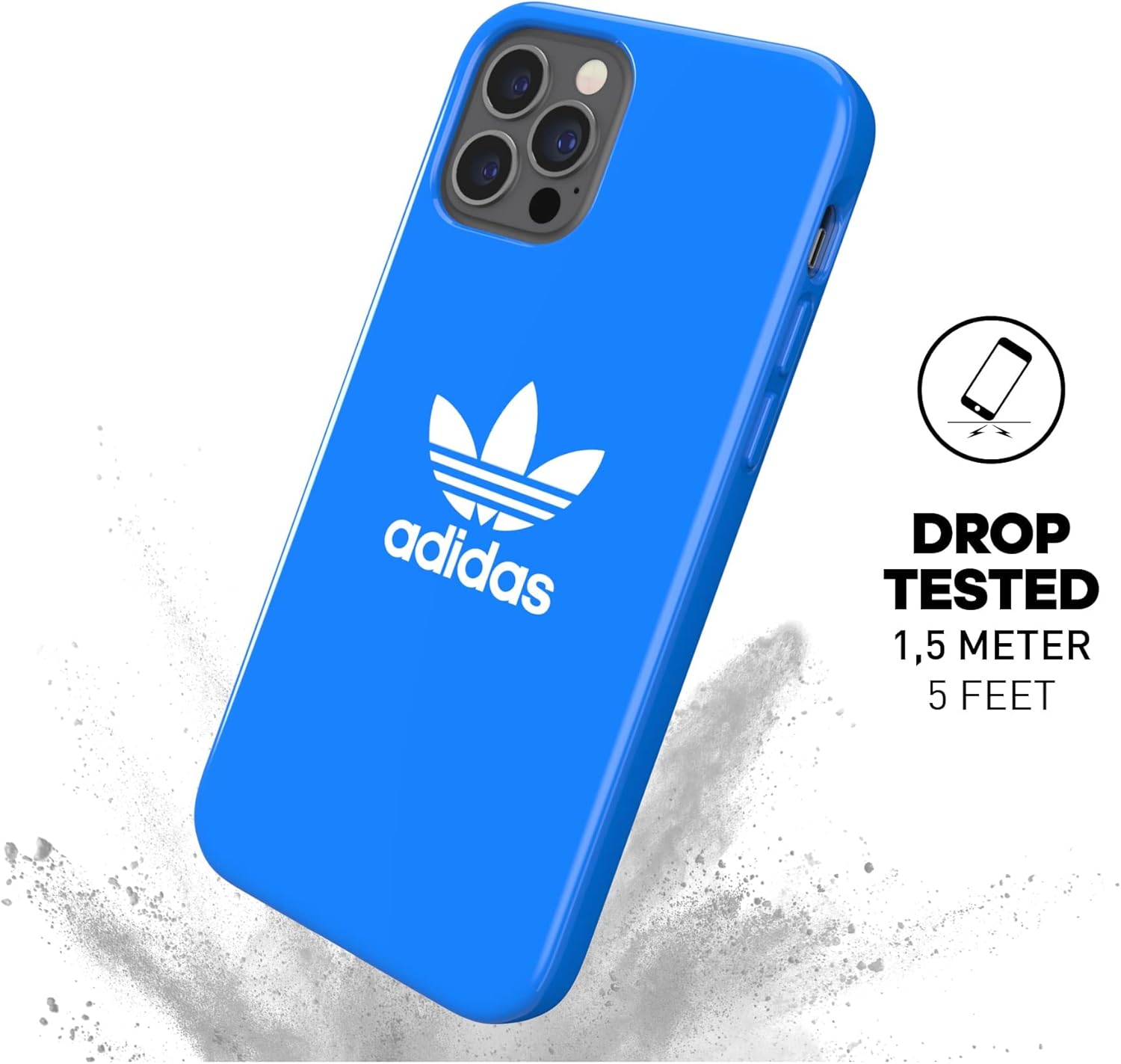 adidas 42289 Custodia progettata per iPhone 12 / iPhone 12 Pro 6.1, cover testate a caduta, bordi rialzati antiurto originale, colore: blu
