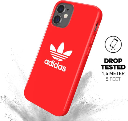 adidas Case Designed for iPhone 12 Mini 5.4, Drop Tested Cases, Shockproof Raised Edges, Original Snap Case Protective Cover, Scarlet Red