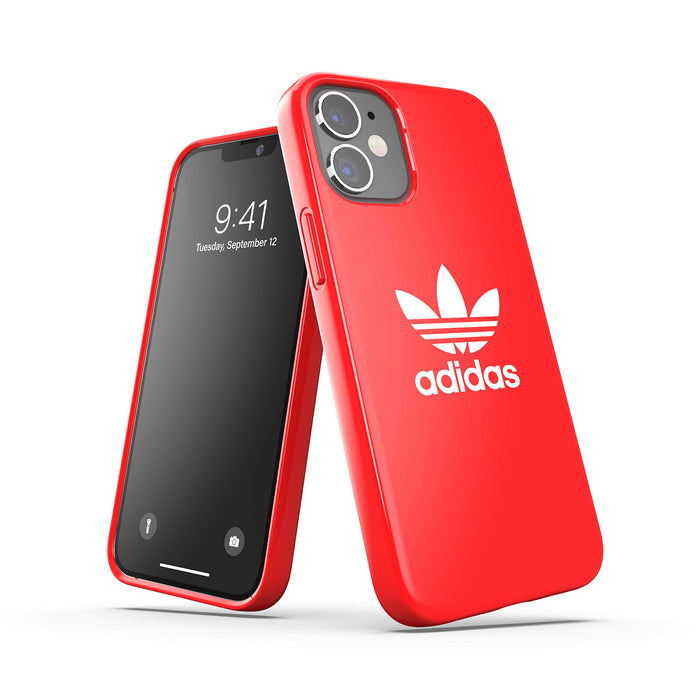 adidas Case Designed for iPhone 12 Mini 5.4, Drop Tested Cases, Shockproof Raised Edges, Original Snap Case Protective Cover, Scarlet Red