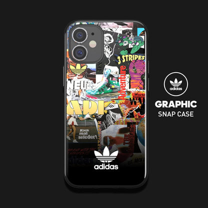 adidas Phone Case Designed for iPhone 12 Mini 5.4, Drop Tested Cases, Shockproof Raised Edges, Originals Protective Cover, Colourful Graphic