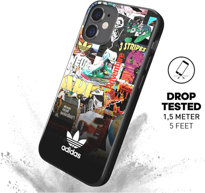 adidas Phone Case Designed for iPhone 12 Mini 5.4, Drop Tested Cases, Shockproof Raised Edges, Originals Protective Cover, Colourful Graphic