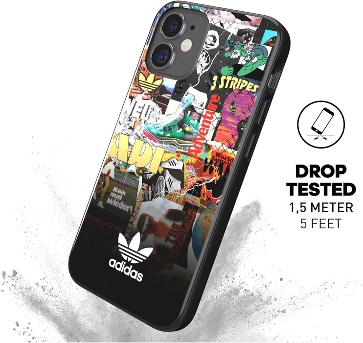 adidas Phone Case Designed for iPhone 12 Mini 5.4, Drop Tested Cases, Shockproof Raised Edges, Originals Protective Cover, Colourful Graphic