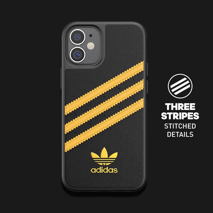 adidas Custodia progettata per iPhone 12 Mini 5.4, custodia testata contro cadute, bordi rialzati antiurto, custodia protettiva originale modellata, nero/oro