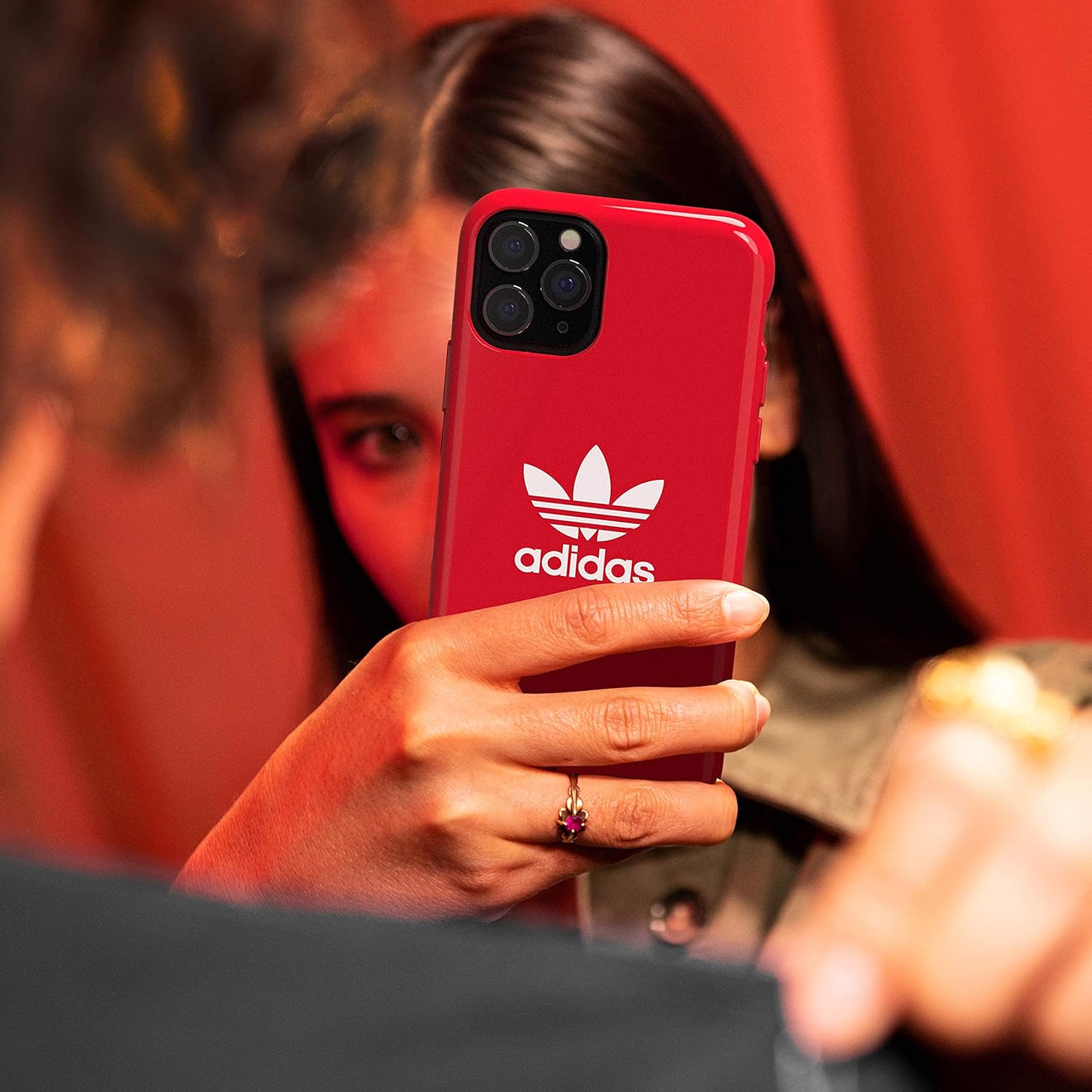 adidas Case Designed for iPhone 12 Pro Max 6.7, Drop Tested Cases, Shockproof Raised Edges, Original Snap Case Protective Cover, Scarlet Red