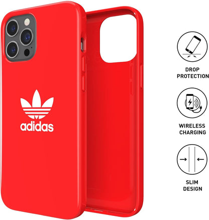 adidas Case Designed for iPhone 12 Pro Max 6.7, Drop Tested Cases, Shockproof Raised Edges, Original Snap Case Protective Cover, Scarlet Red