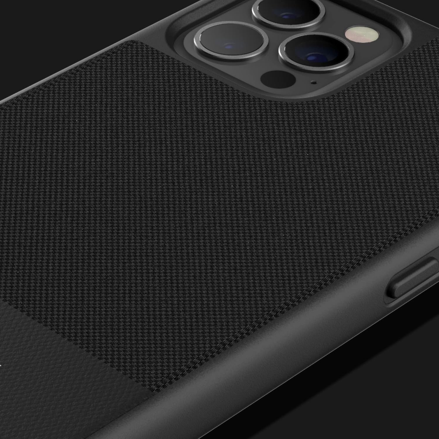 Superdry iPhone 12 / iPhone 12 Pro 6.1 Case, Black Moulded Canvas Case for iPhone 12 / iPhone 12 Pro 6.1