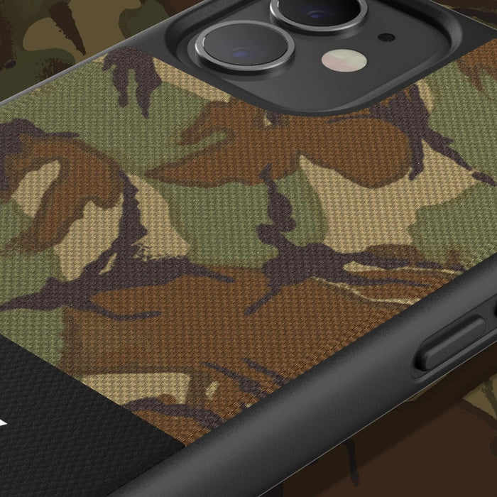 Superdry Custodia per cellulare compatibile con iPhone 12 Mini 5.4, custodia protettiva in tela stampata per iPhone 12 Mini 5.4, verde mimetico, 42587