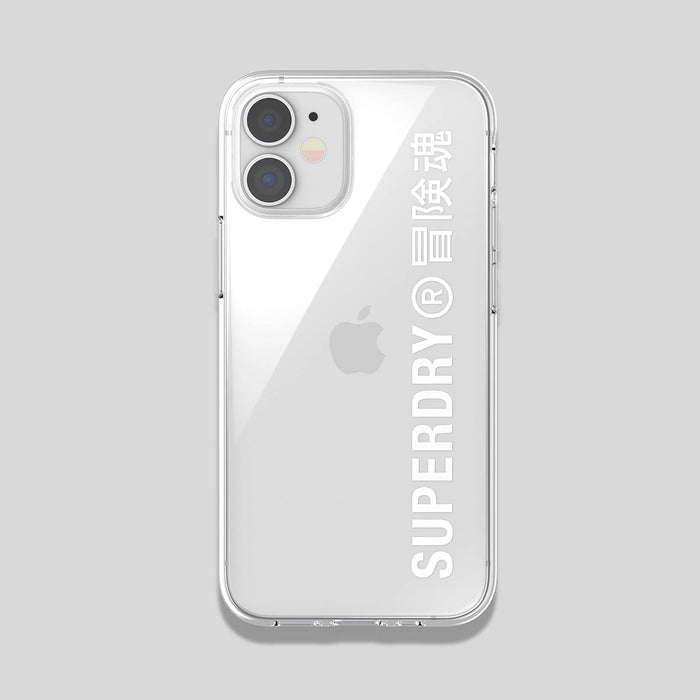 Superdry Mobile Phone Case Compatible with iPhone 12 Mini 5.4, Translucent Snap Case, Transparent Protective Case for iPhone 12 Mini 5.4, Transparent/Silver