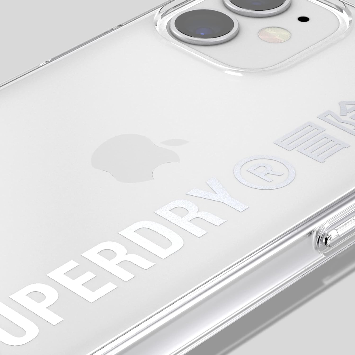 Superdry Mobile Phone Case Compatible with iPhone 12 Mini 5.4, Translucent Snap Case, Transparent Protective Case for iPhone 12 Mini 5.4, Transparent/Silver