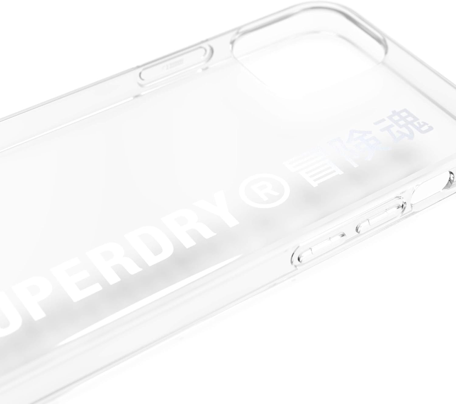 Superdry Mobile Phone Case Compatible with iPhone 12 Mini 5.4, Translucent Snap Case, Transparent Protective Case for iPhone 12 Mini 5.4, Transparent/Silver