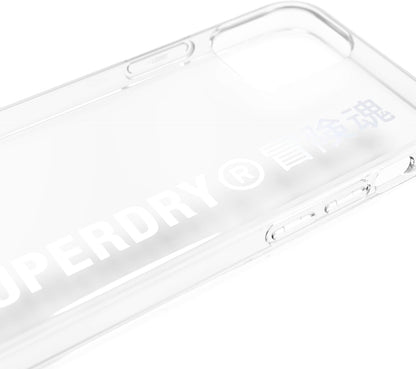 Superdry Mobile Phone Case Compatible with iPhone 12 Mini 5.4, Translucent Snap Case, Transparent Protective Case for iPhone 12 Mini 5.4, Transparent/Silver