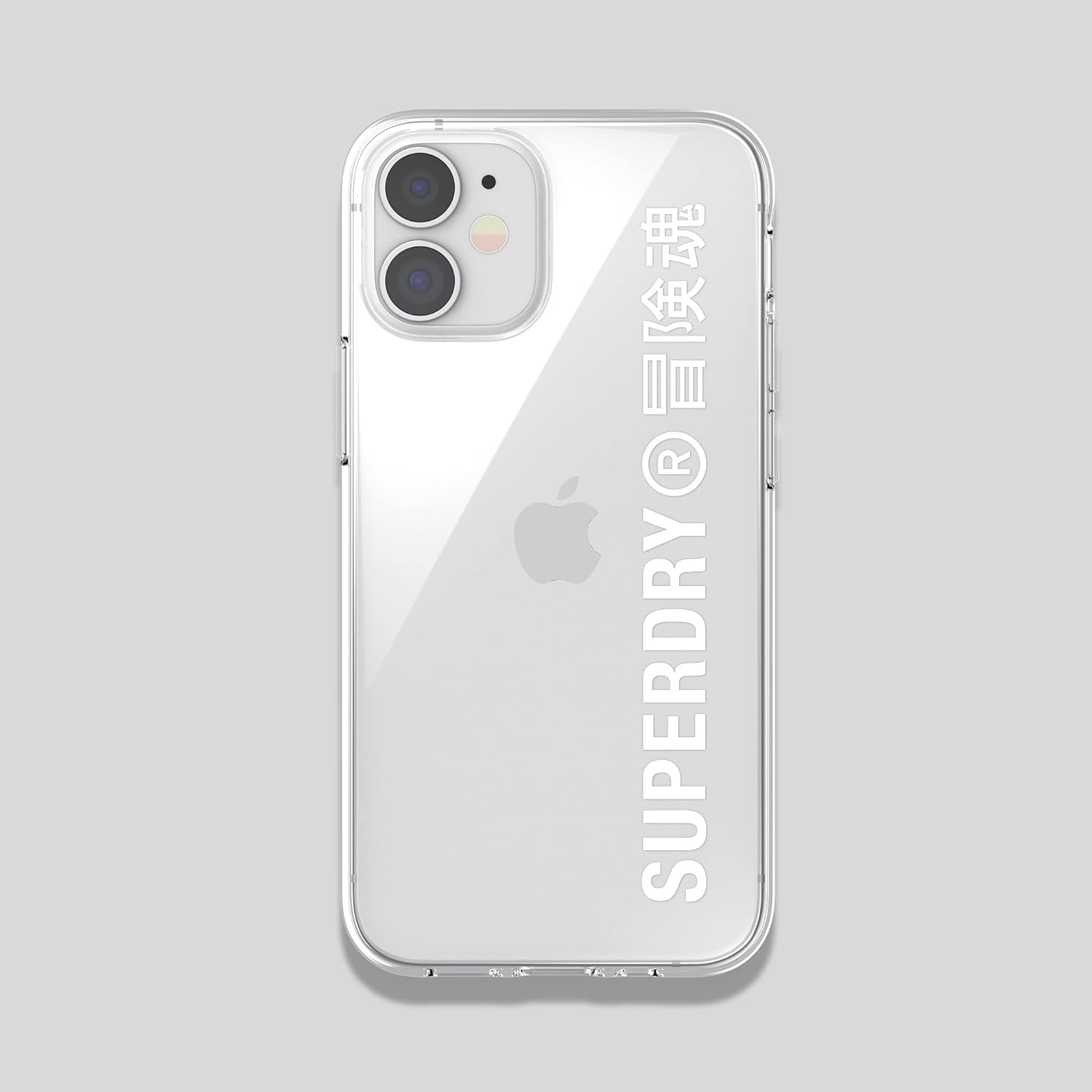 Superdry Custodia Compatibile con iPhone 12 Mini 5.4, Trasparente e Bianco, 42593