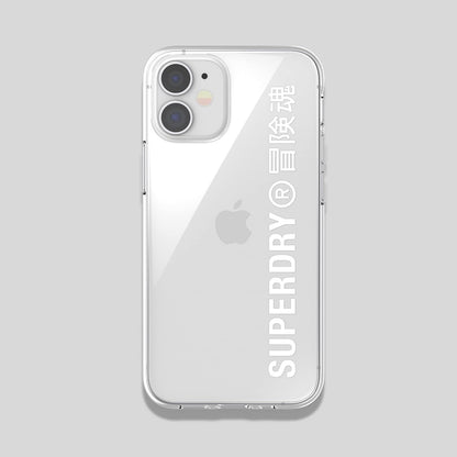 Superdry Custodia Compatibile con iPhone 12 Mini 5.4, Trasparente e Bianco, 42593