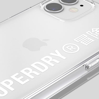Superdry Custodia Compatibile con iPhone 12 Mini 5.4, Trasparente e Bianco, 42593