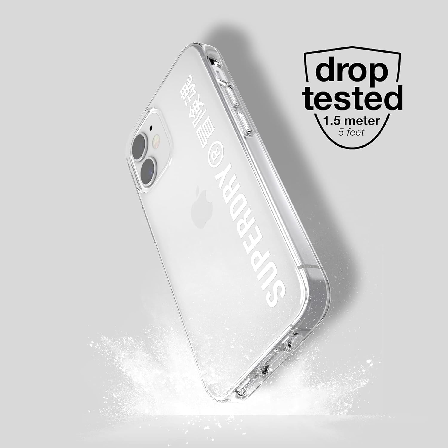 Superdry Custodia Compatibile con iPhone 12 Mini 5.4, Trasparente e Bianco, 42593