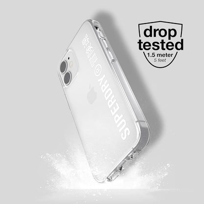 Superdry Custodia Compatibile con iPhone 12 Mini 5.4, Trasparente e Bianco, 42593