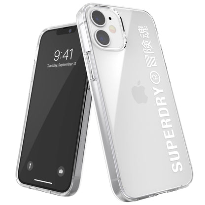 Superdry Custodia Compatibile con iPhone 12 Mini 5.4, Trasparente e Bianco, 42593