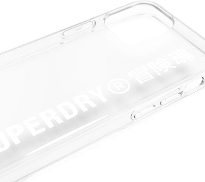 Superdry Custodia Compatibile con iPhone 12 Mini 5.4, Trasparente e Bianco, 42593
