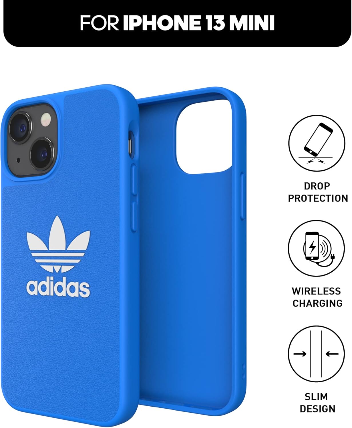 adidas Case Designed for iPhone 13 Mini 5.4, Drop Tested Cases, Shockproof Raised Edges, Original Protective Case
