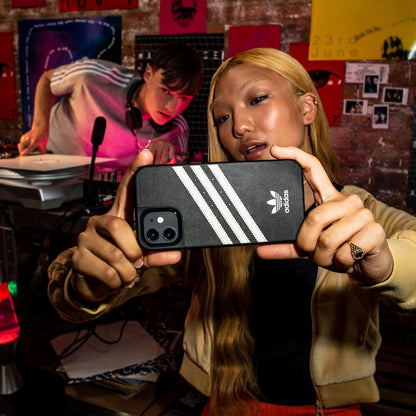 adidas Case Designed for iPhone 13 Mini 5.4, Drop Tested Cases, Shockproof Raised Edges, Original Protective Case, Black and White