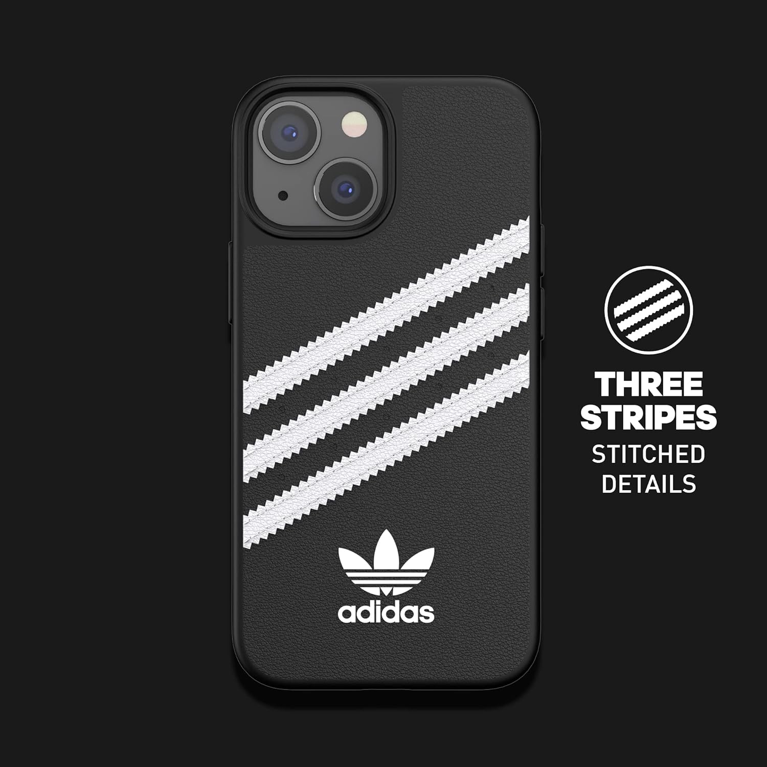 adidas Case Designed for iPhone 13 Mini 5.4, Drop Tested Cases, Shockproof Raised Edges, Original Protective Case, Black and White