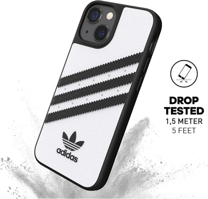 adidas Case Designed for iPhone 13 Mini 5.4, Drop Tested Cases, Shockproof Raised Edges, Original Protective Case, White and Black White-and-black