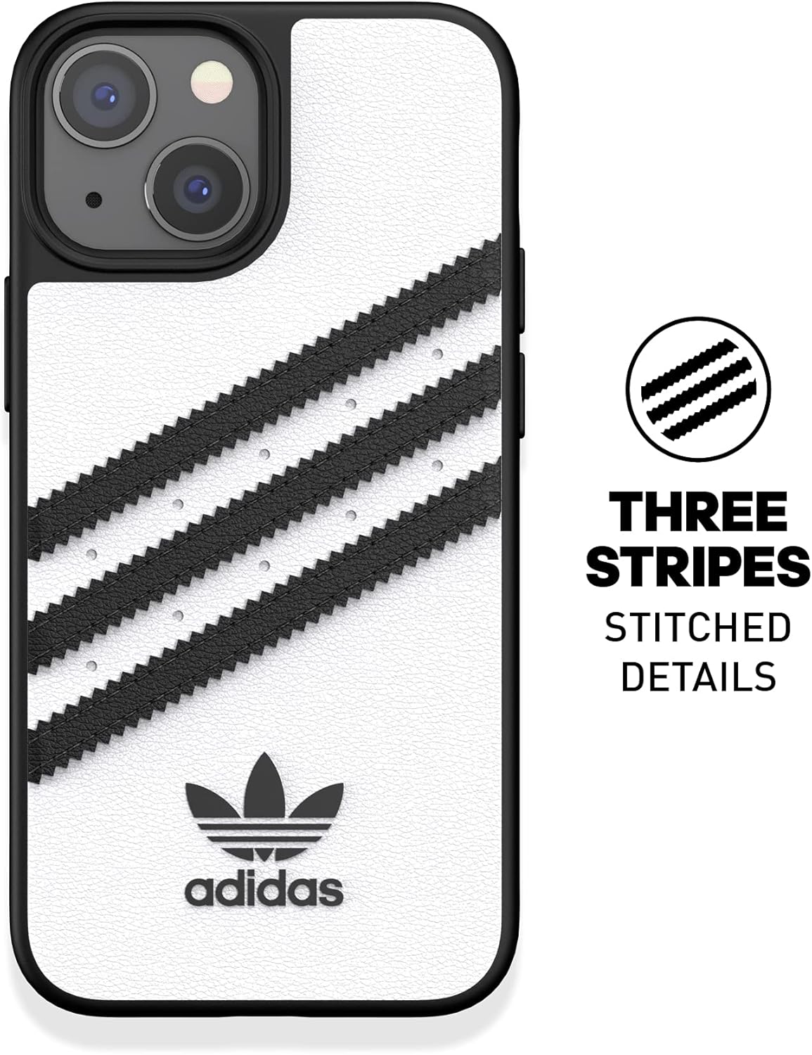 adidas Case Designed for iPhone 13 Mini 5.4, Drop Tested Cases, Shockproof Raised Edges, Original Protective Case, White and Black White-and-black