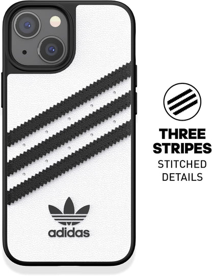 adidas Case Designed for iPhone 13 Mini 5.4, Drop Tested Cases, Shockproof Raised Edges, Original Protective Case, White and Black White-and-black