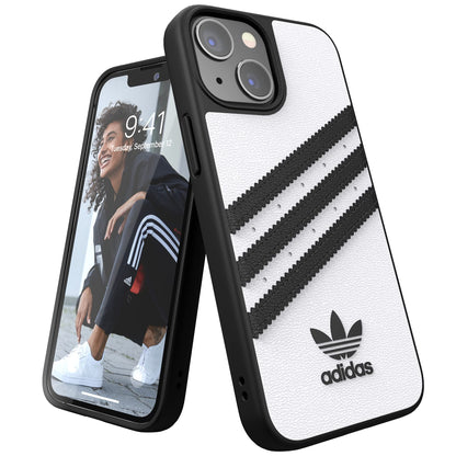 adidas Case Designed for iPhone 13 Mini 5.4, Drop Tested Cases, Shockproof Raised Edges, Original Protective Case, White and Black White-and-black