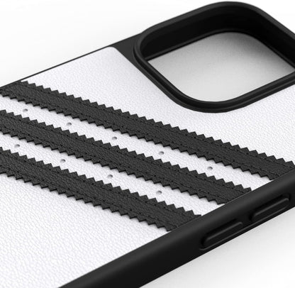 adidas Case Designed for iPhone 13 Pro 6.1, Drop Tested Cases, Shockproof Raised Edges, Original Protective Case, White and Black White with black stripes