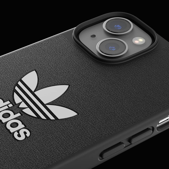 adidas Custodia progettata per iPhone 14 | Protezione antiurto | Compatibile con ricarica wireless | 6,1 pollici nero e bianco trifoglio | Custodia protettiva originale