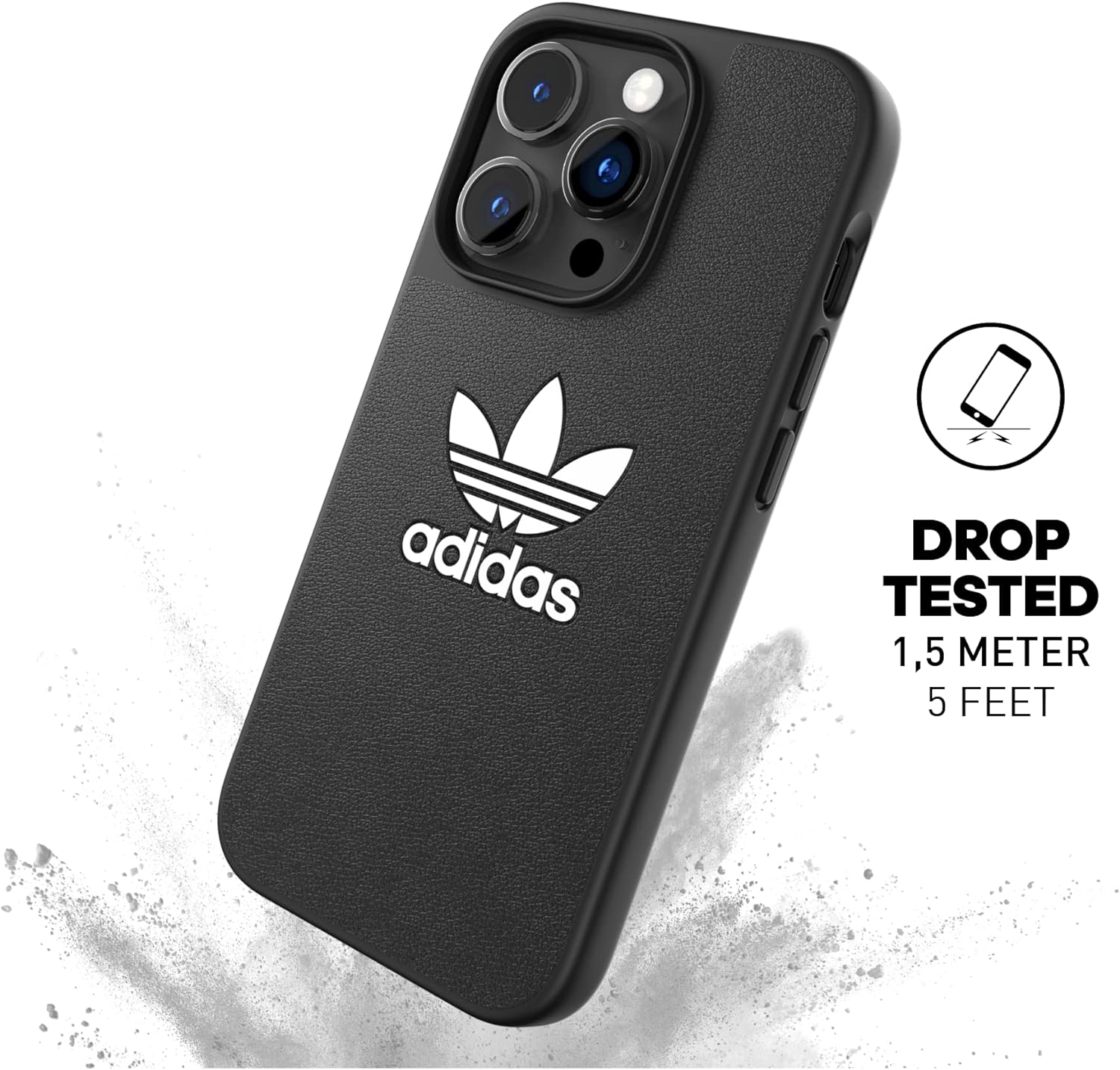 adidas Custodia progettata per iPhone 14 Pro | Protezione antiurto | Compatibile con ricarica wireless | 6,1 pollici nero e bianco trifoglio | Custodia protettiva originale