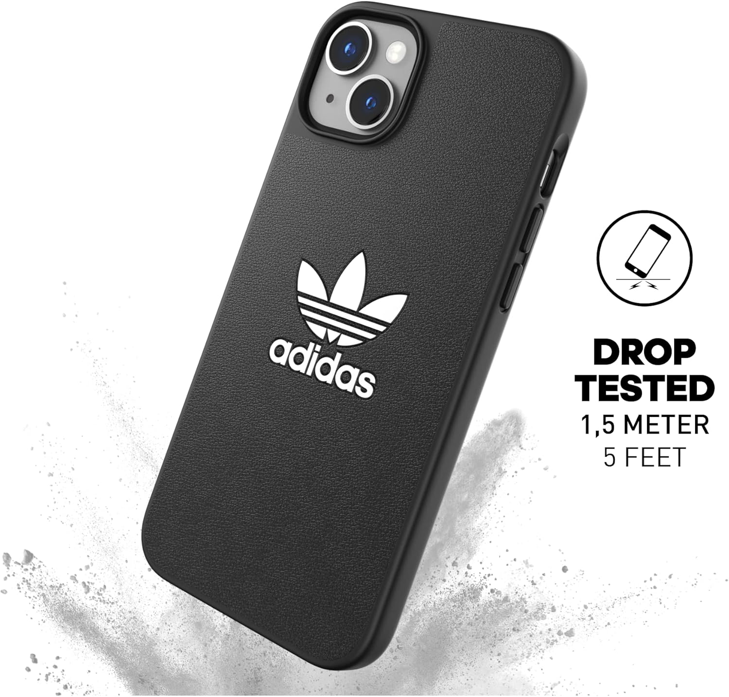 adidas Case Designed for iPhone 14 Plus | Shockproof Drop Protection | Wireless Charging Compatible | 6.7 Inch Black and White Trefoil Design | Protective Originals Mobile Phone Cover