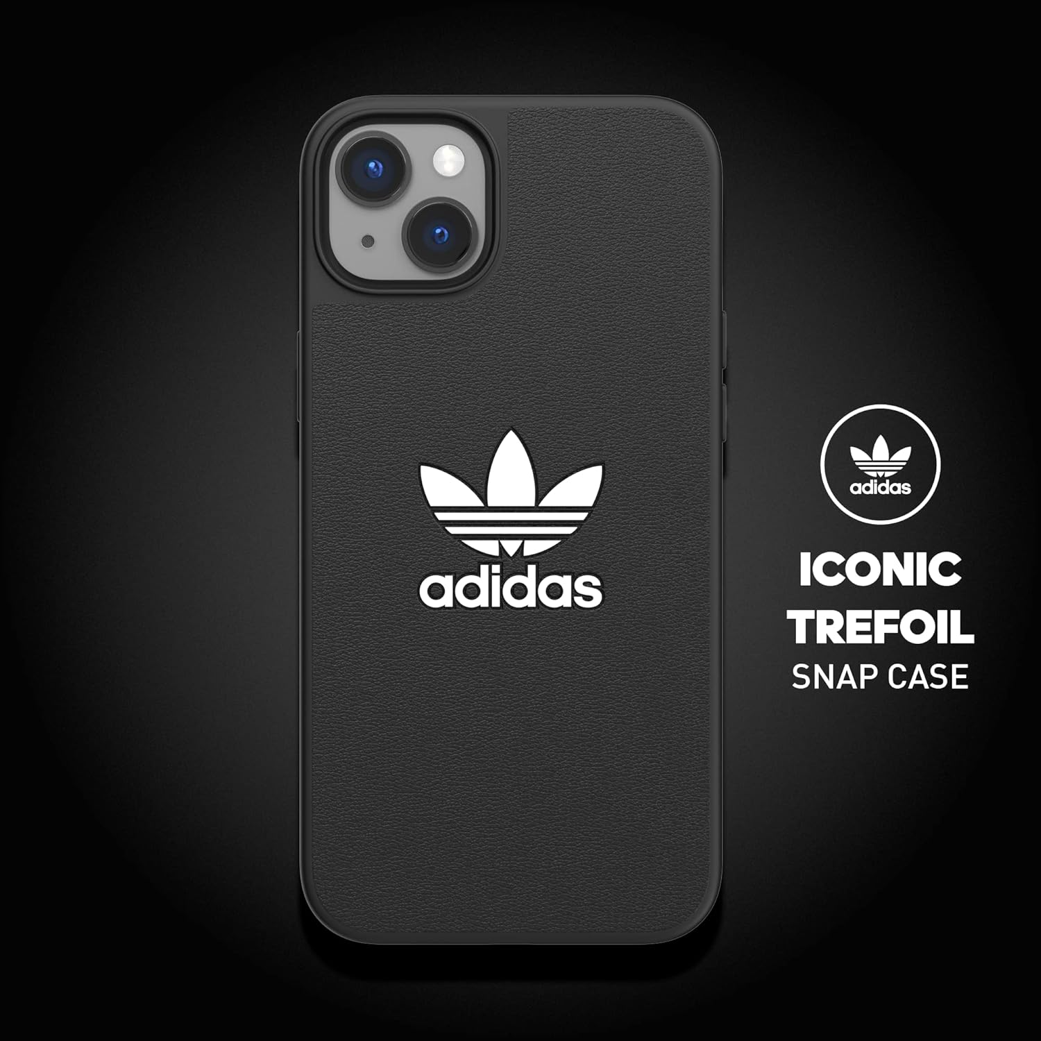 adidas Case Designed for iPhone 14 Plus | Shockproof Drop Protection | Wireless Charging Compatible | 6.7 Inch Black and White Trefoil Design | Protective Originals Mobile Phone Cover