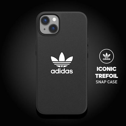 adidas Case Designed for iPhone 14 Plus | Shockproof Drop Protection | Wireless Charging Compatible | 6.7 Inch Black and White Trefoil Design | Protective Originals Mobile Phone Cover