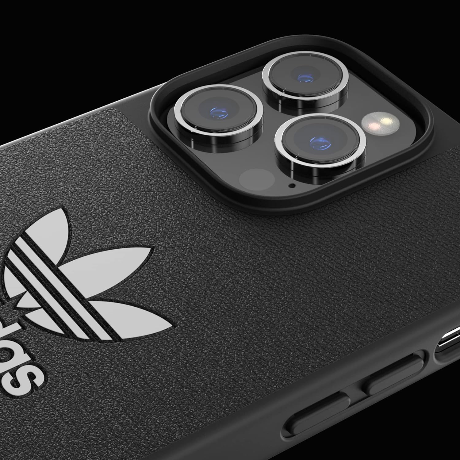 adidas Case Designed for iPhone 14 Pro Max | Shockproof Drop Protection | Wireless Charging Compatible | 6.7 Inch Black and White Trefoil Design | Protective Originals Mobile Phone Cover