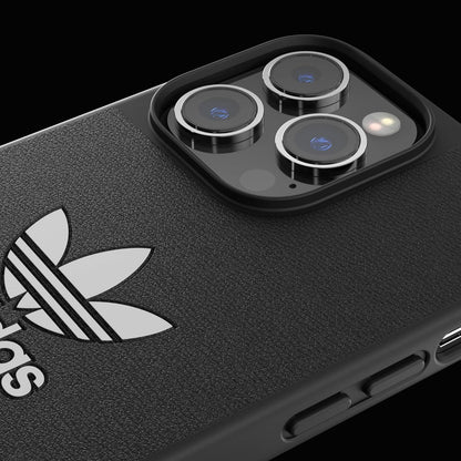 adidas Case Designed for iPhone 14 Pro Max | Shockproof Drop Protection | Wireless Charging Compatible | 6.7 Inch Black and White Trefoil Design | Protective Originals Mobile Phone Cover