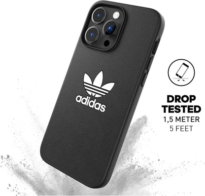 adidas Case Designed for iPhone 14 Pro Max | Shockproof Drop Protection | Wireless Charging Compatible | 6.7 Inch Black and White Trefoil Design | Protective Originals Mobile Phone Cover