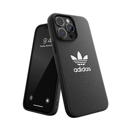 adidas Case Designed for iPhone 14 Pro Max | Shockproof Drop Protection | Wireless Charging Compatible | 6.7 Inch Black and White Trefoil Design | Protective Originals Mobile Phone Cover