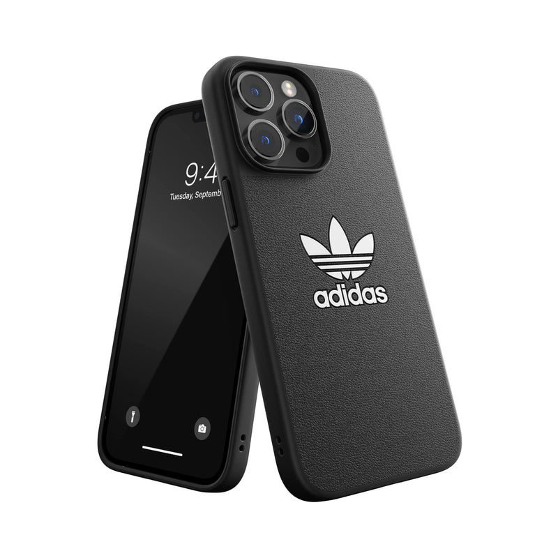 adidas Case Designed for iPhone 14 Pro Max | Shockproof Drop Protection | Wireless Charging Compatible | 6.7 Inch Black and White Trefoil Design | Protective Originals Mobile Phone Cover