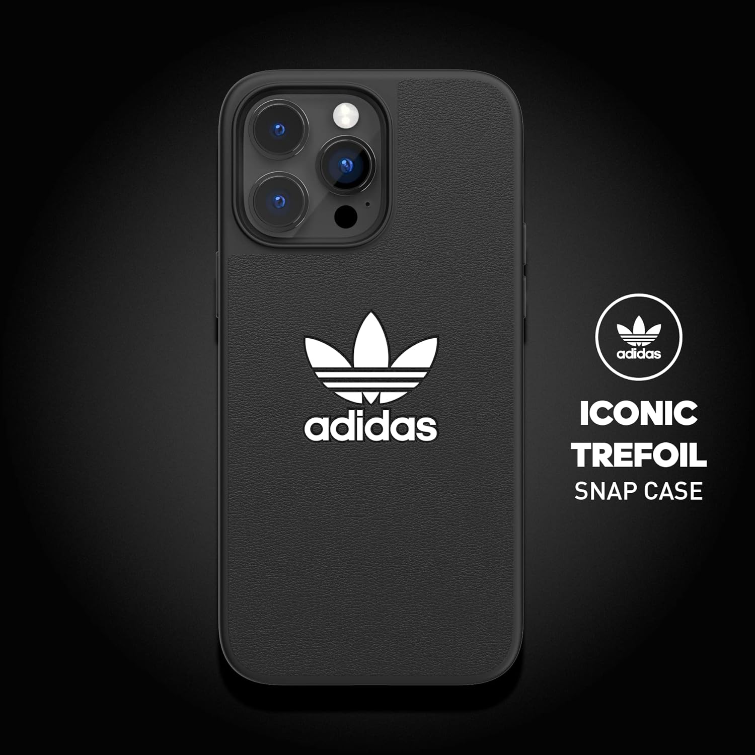 adidas Case Designed for iPhone 14 Pro Max | Shockproof Drop Protection | Wireless Charging Compatible | 6.7 Inch Black and White Trefoil Design | Protective Originals Mobile Phone Cover