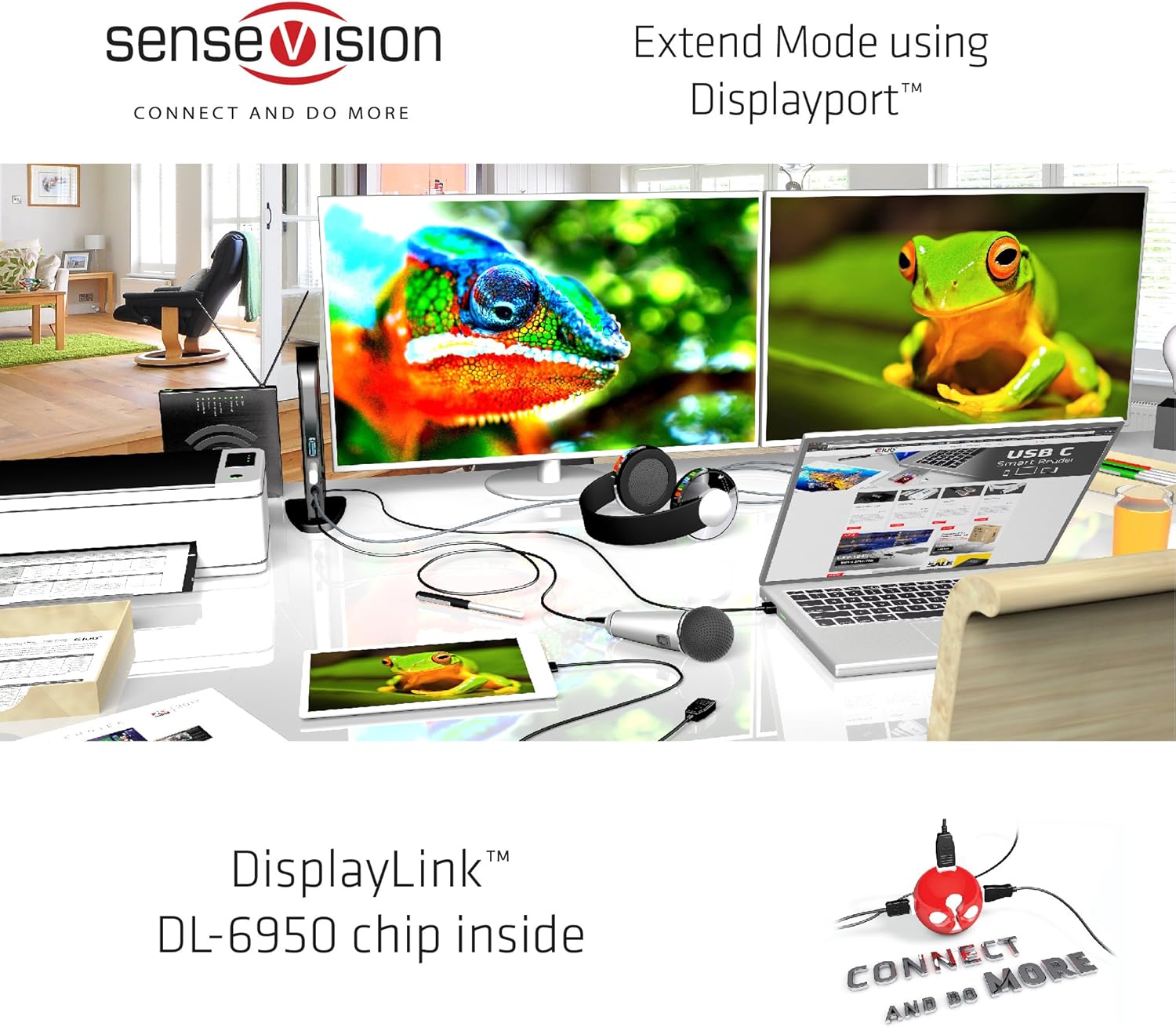 Club 3D CSV-1460 USB 3.0 Dual Display 4K 60Hz Docking Station Black